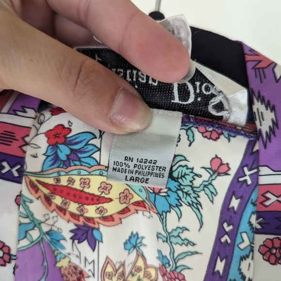 Vintage Christian Dior Neiman Marcus Boho Floral Print Robe - Picture 4 of 5